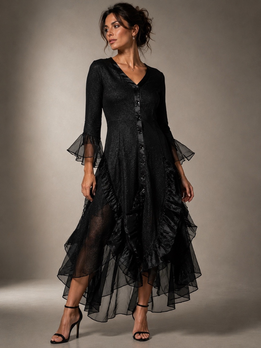 NWT Jerry T Women Stretchy Dress Black SR113 Sz 3X